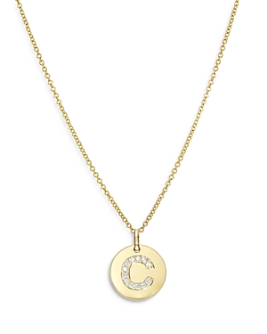 Zoe Lev 14k Yellow Gold Diamond Initial Pendant Necklace, 16-18