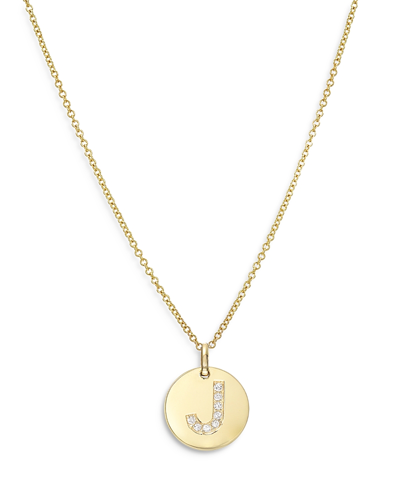Zoe Lev 14K Yellow Gold Diamond Initial Pendant Necklace, 16-18
