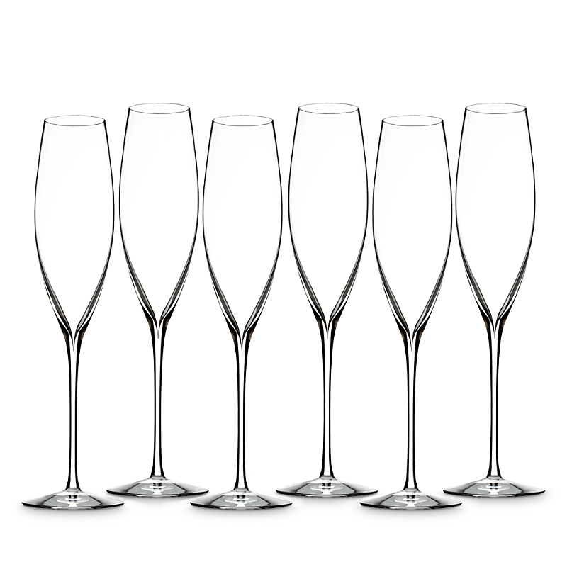 WATERFORD ELEGANCE CLASSIC CHAMPAGNE TOASTING FLUTES, SET OF 6