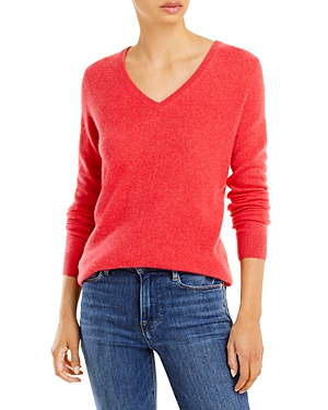 C By Bloomingdale's V Neck Cashmere Sweater - 100% Exclusive In Coral