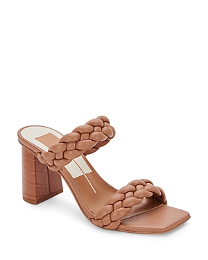 Dolce Vita Women's Paily Braided Double Strap High Heel Sandals In Caramel