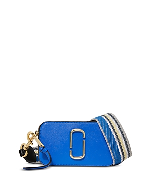 Marc Jacobs Snapshot Leather Crossbody In New Dazzling Blue Multi/gold