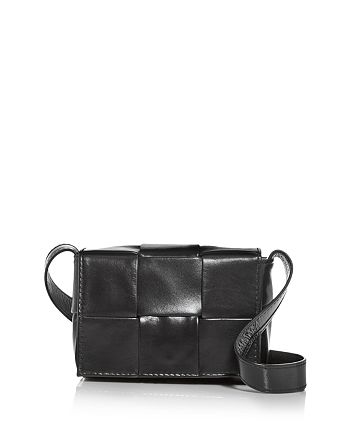 Bottega Veneta - Bottega Veneta Mini Cassette Woven Leather Crossbody