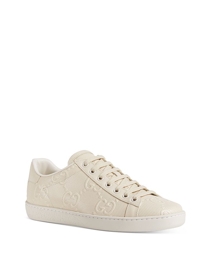 Gucci Women's GG Embossed Ace Low Top Sneakers
