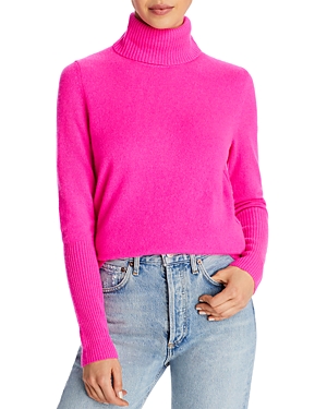 Aqua Cashmere Cashmere Turtleneck Sweater - 100% Exclusive In Neon Pink
