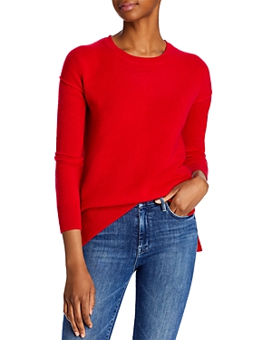 Aqua Cashmere High Low Cashmere Sweater - 100% Exclusive In Apple Red