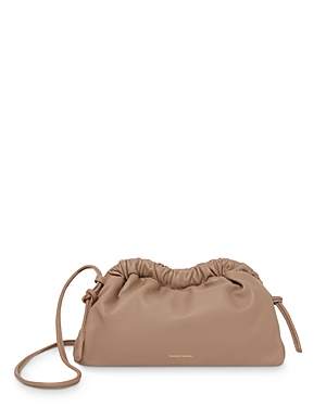 Mansur Gavriel Cloud Mini Croc-embossed Clutch Bag In Biscotto