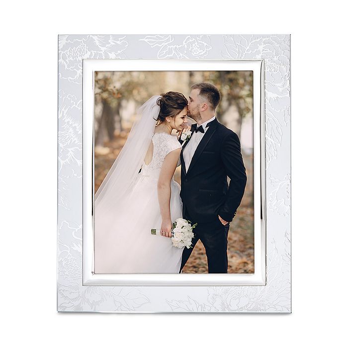 Silver Peony Frame, 8 x 10