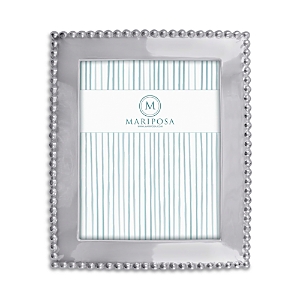 Shop Mariposa Pearled Frame, 8 X 10 In Silver