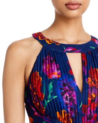 Aidan Mattox Floral Chiffon Pleated Bodice Gown | Bloomingdale's