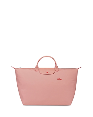 Longchamp Le Pliage Club Large Nylon Travel Bag In Pinky/silver