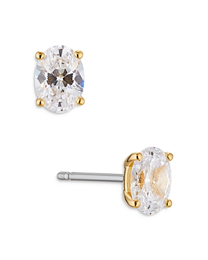 Nadri Modern Love Oval Cubic Zirconia Stud Earrings In Gold