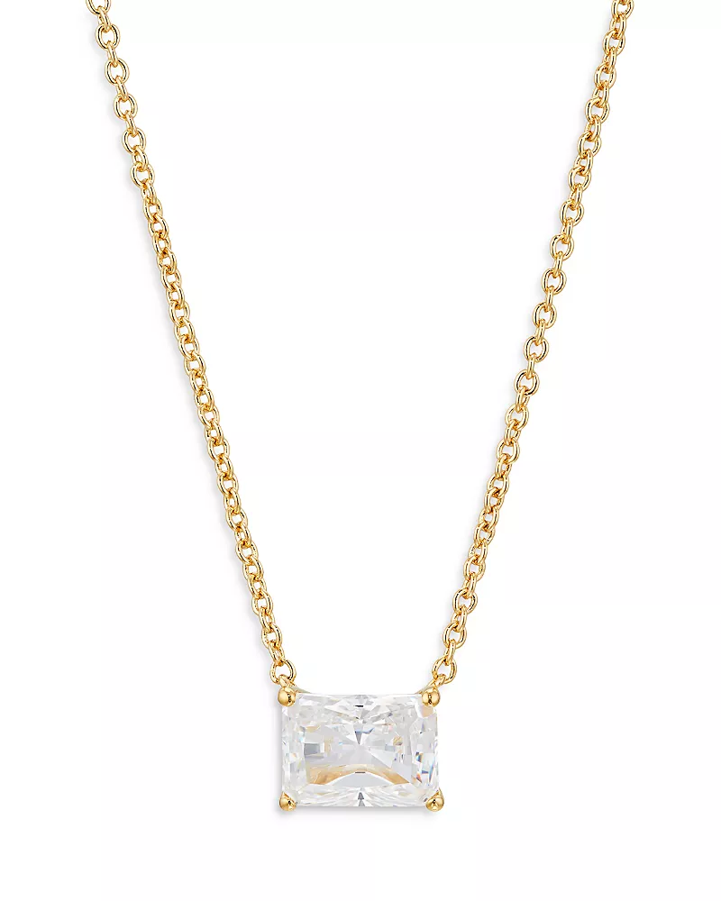 Nadri Modern Love Emerald Cut Pendant Necklace, 16