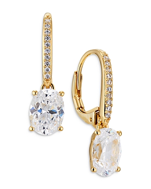 Nadri Modern Love Pave & Oval Cubic Zirconia Drop Earrings In Gold