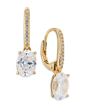 NADRI MODERN LOVE PAVE & OVAL CUBIC ZIRCONIA DROP EARRINGS,AV40575GCZ