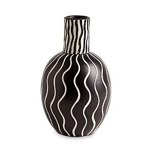 Shop Global Views Graphic Gourd Vase In Black/white