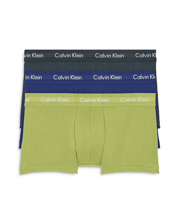 CALVIN KLEIN COTTON STRETCH MOISTURE WICKING LOW RISE TRUNKS, PACK OF 3,NB2614