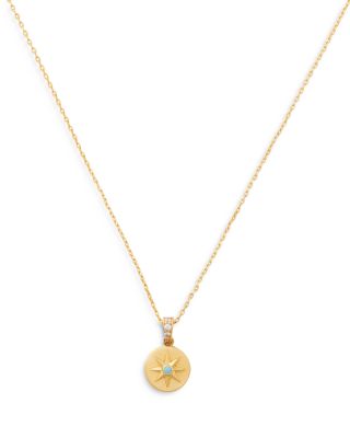 kate spade new york - Star Medallion Mini Pendant Necklace, 16"