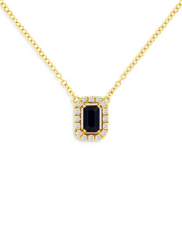 Bloomingdale's - Sapphire & Diamond Halo Pendant Necklace in 14K Yellow Gold, 18" - 100% Exclusive