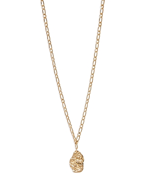 Aqua Hammered Nugget & Chain Link Pendant Necklace In Gold Tone, 21-24 - 100% Exclusive In Gold