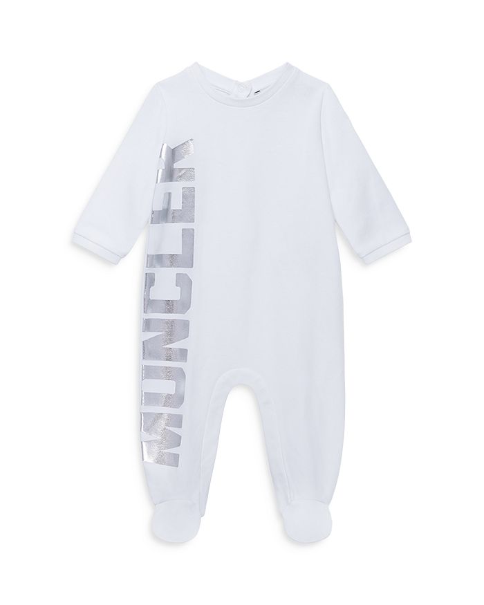 Moncler Unisex Logo Footie - Baby In White