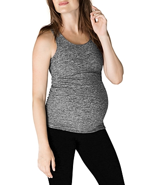 Shop Beyond Yoga Racerback Maternity Tank Top In Black/white
