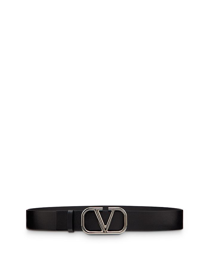 Valentino Garavani Men's Logo Buckle Leather Belt | Bloomingdale's