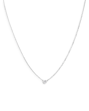 Bloomingdale's Diamond Bezel Solitare Necklace In 14k White Gold, 0.05 Ct. T.w. - 100% Exlcusive