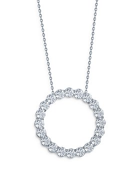 Bloomingdale's - Diamond Circle Pendant Necklace in 14K White Gold, 5.0 ct. t.w. - 100% Exclusive