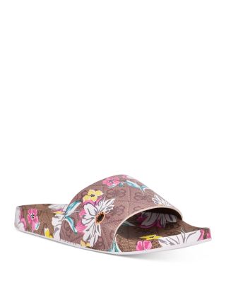 Pool Slides Pink Guess Sliders GUESS Savan Floral Pool Slide