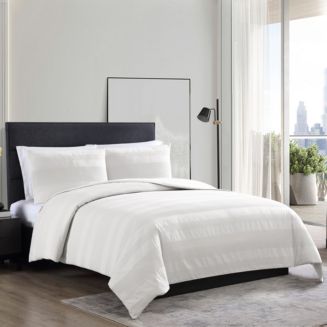 Vera Wang Waffle Stripe Bone King Duvet Cover Set | Bloomingdale's