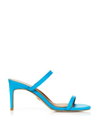 open toe blue heels