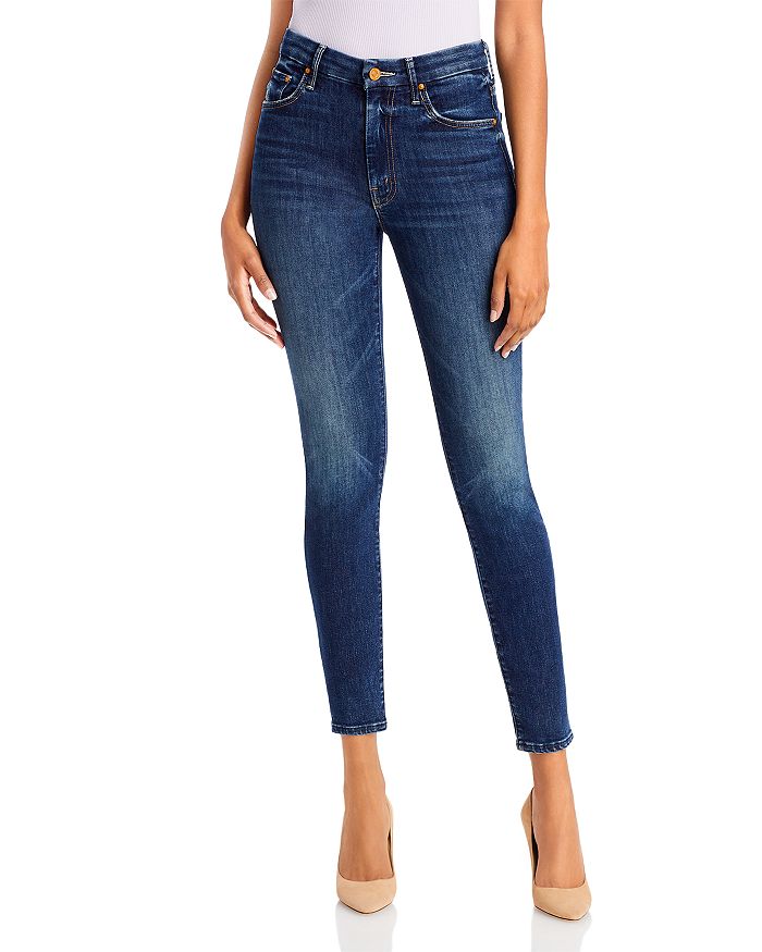MOTHER High Waisted Looker Skinny Jeans in Teaming Up | Bloomingdale's
