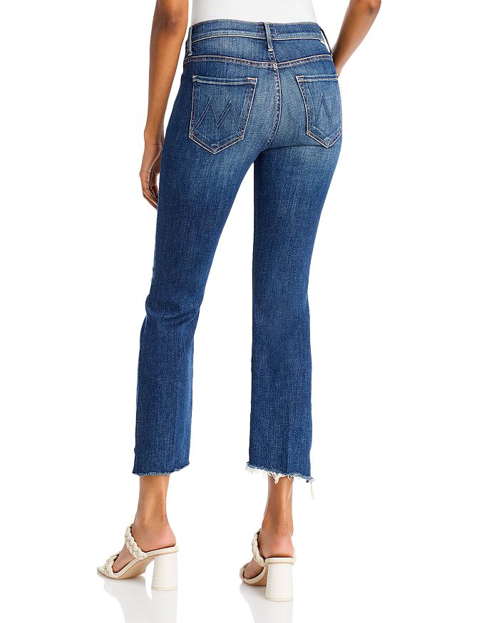 Mother The Insider High Rise Crop Step Fray Bootcut Jeans In Girl Crush ...