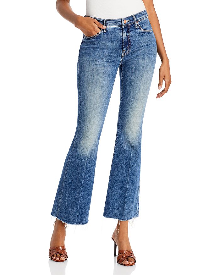 Shop Mother The Weekender Mid Rise Flared Jeans In Walking On Coals