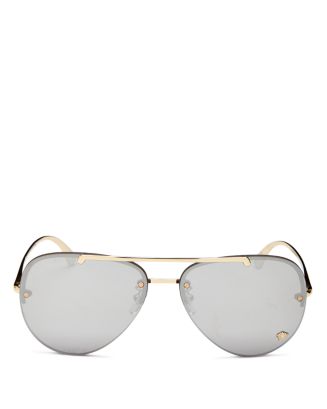 Versace Unisex Brow Bar Aviator Sunglasses, 60mm | Bloomingdale's