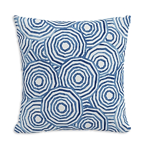 Shop Cloth & Company The Umbrella Swirl Outdoor Pillow In Coral, 18 X 18 In Navy