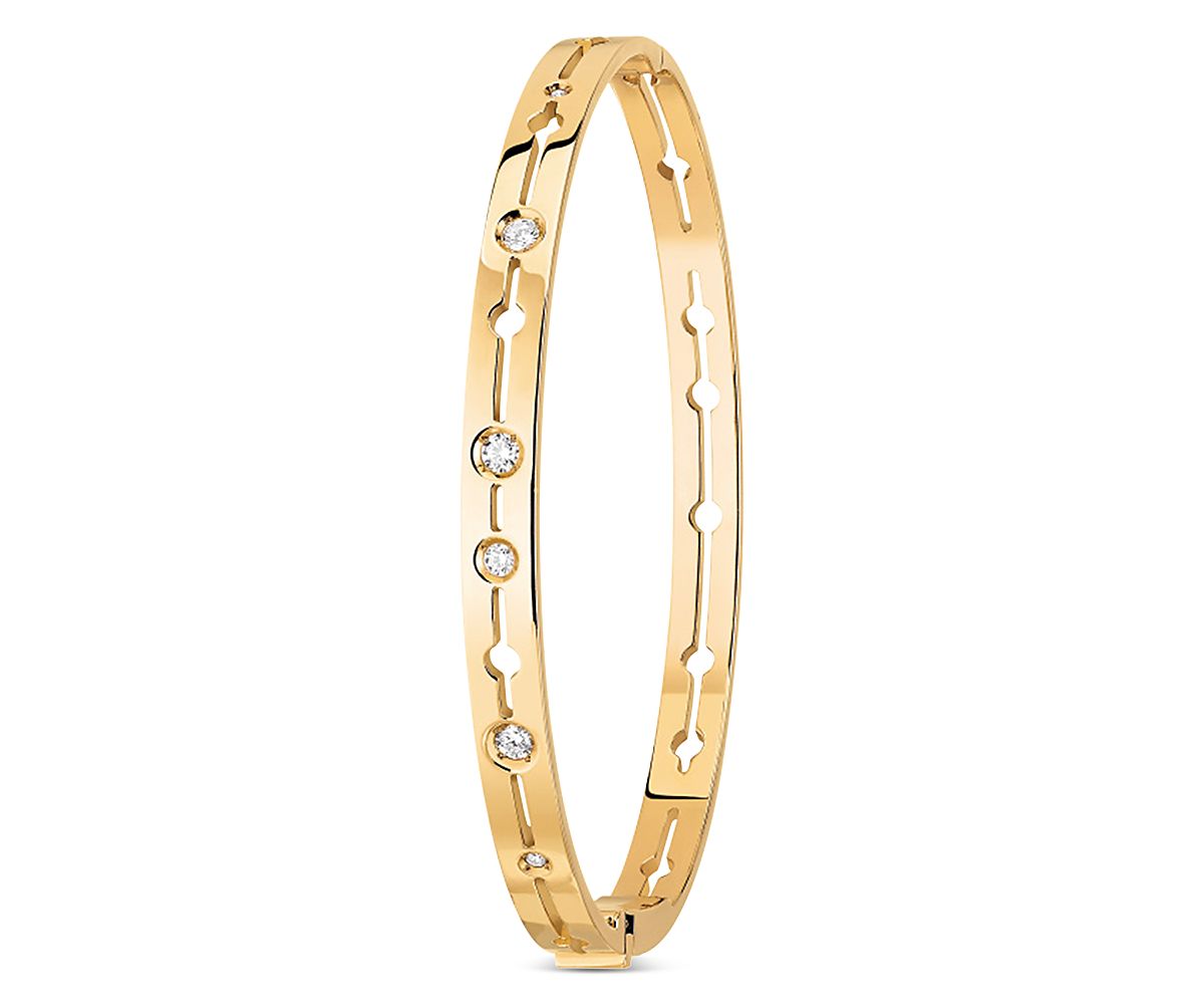 Dihn Van 18K Yellow Gold Pulse Diamond Bangle Bracelet