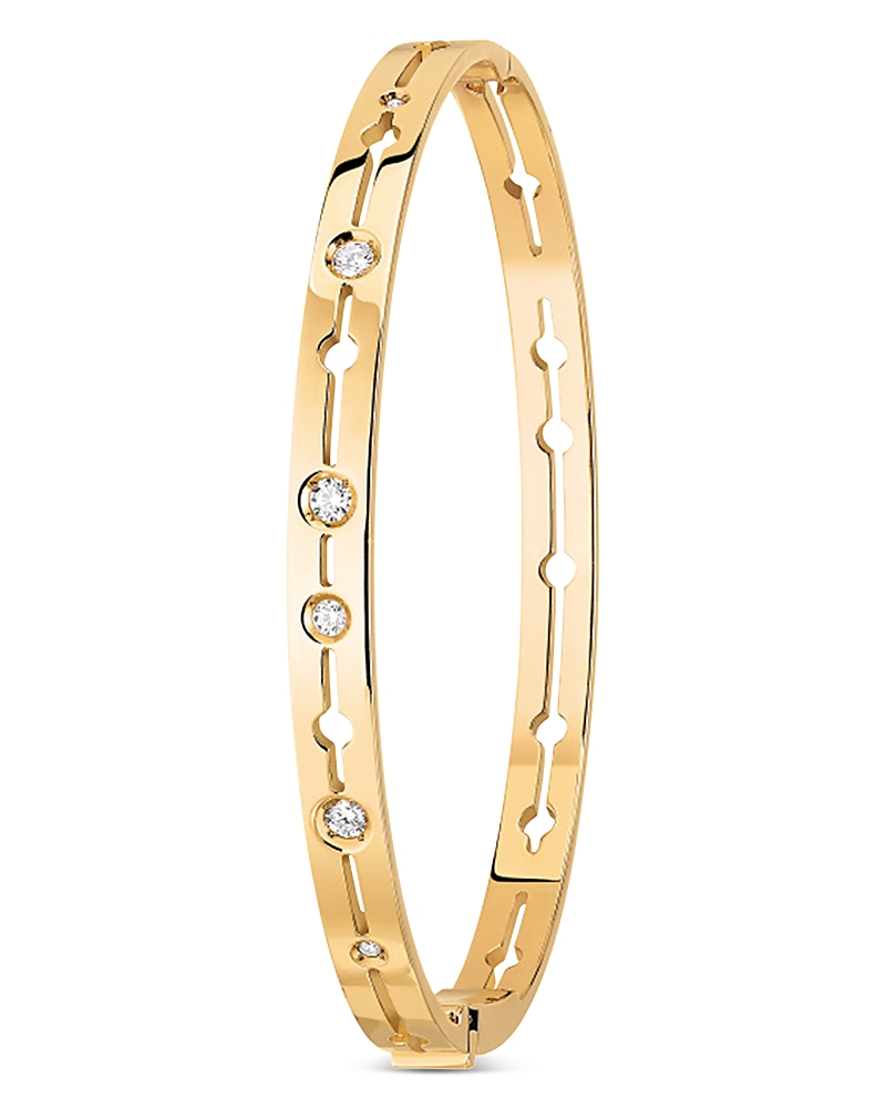 Dinh Van Dihn Van 18k Yellow Gold Pulse Diamond Bangle Bracelet In Gold