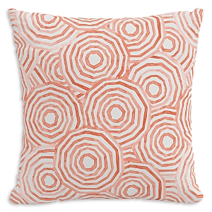 Cloth & Company The Umbrella Swirl Outdoor Pillow In Coral, 18 X 18