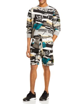 stone island cotton fleece crew neck sweatshirt