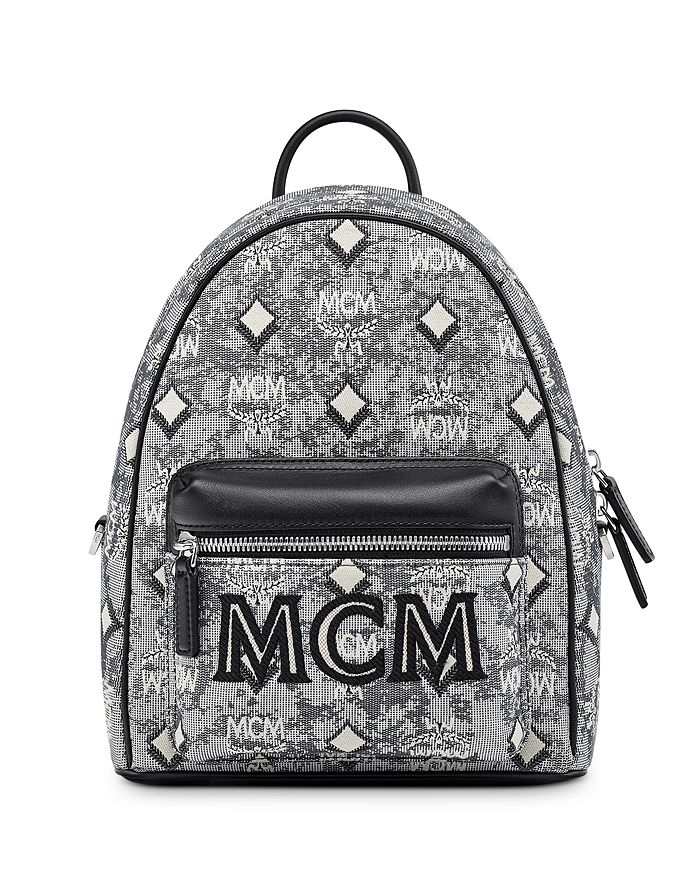  MCM Vintage Jacquard Mini Backpack Grey One Size