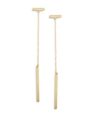 Bloomingdale's Fine Collection Flat Bar Long Drop Earrings in 14K Yellow Gold - Exclusive