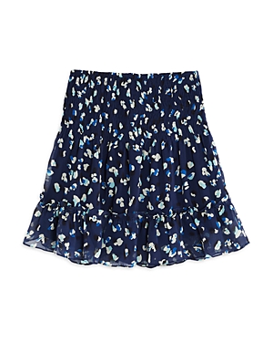 Aqua Girls' Speckled Smocked Skirt, Big Kid - 100% Exclusive In Navy