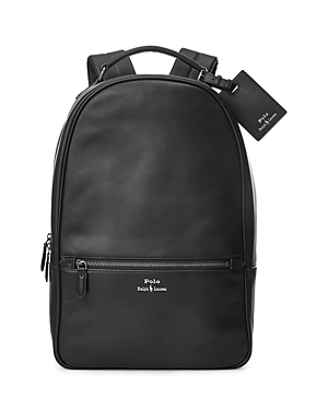 Shop Polo Ralph Lauren Leather Backpack In Black