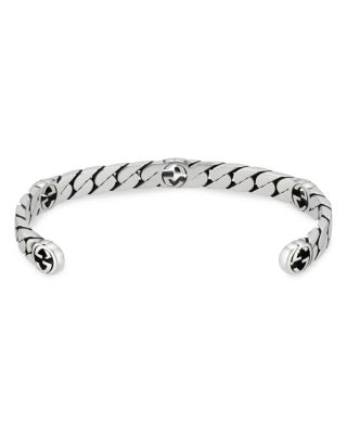 Sterling Silver Interlocking G Cuff Bangle Bracelet