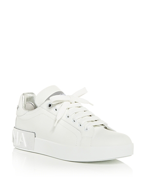 Dolce & Gabbana Women's Low Top Sneakers In White/silver