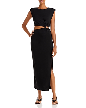 Fore Cut Out Midi Dress In Black