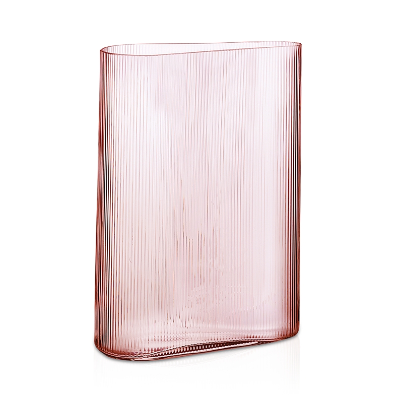 Nude Glass Mist Tall Vase In Dusty Rose