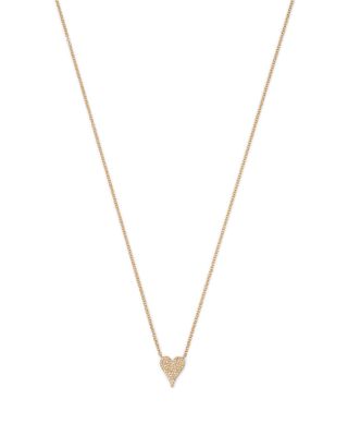 14K Yellow Gold Diamond Heart Pendant Necklace, 18" - Exclusive